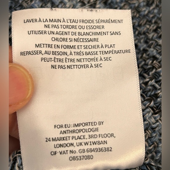 Anthropologie Holding Horses Blue Knit Sweater Dress Fringe Tweed Boho, size XS - Picture 10 of 12